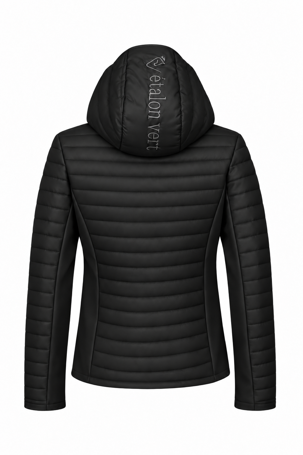 Cassini Steppjacke 2.0 Black – Ruecken, matter plastischer Freisteller