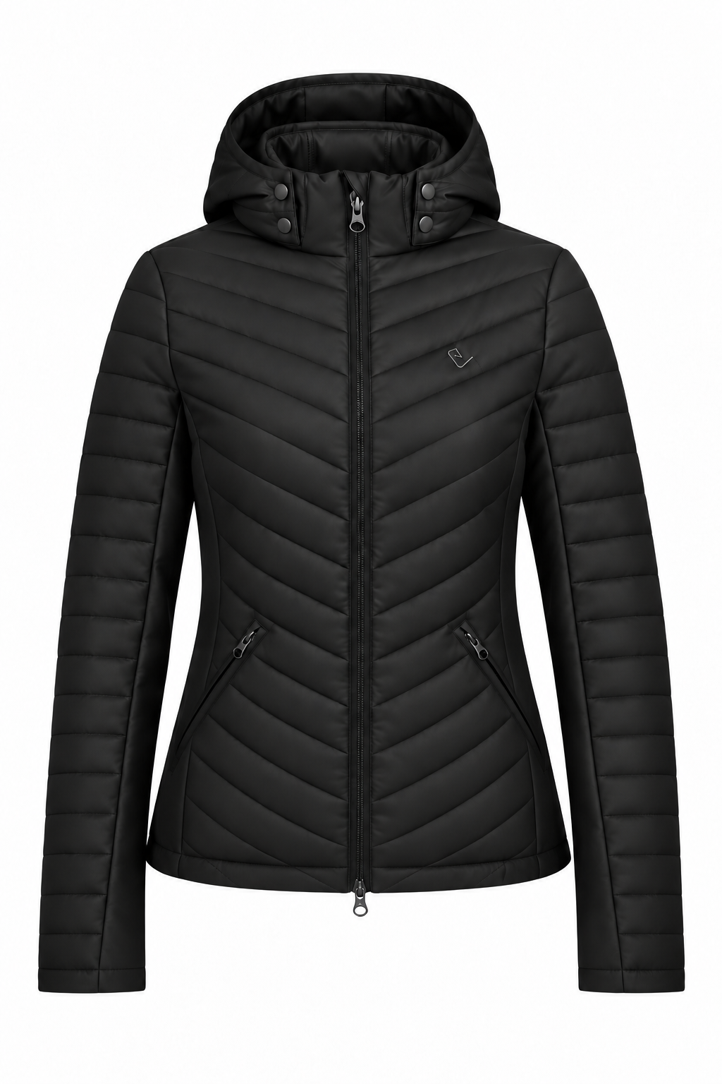Cassini Steppjacke 2.0 Black – Front, matter plastischer Freisteller