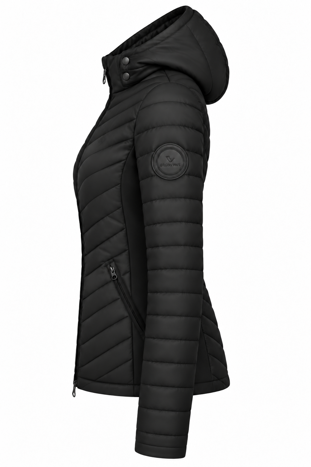 Cassini Steppjacke 2.0 Black – Seite, matter plastischer Freisteller