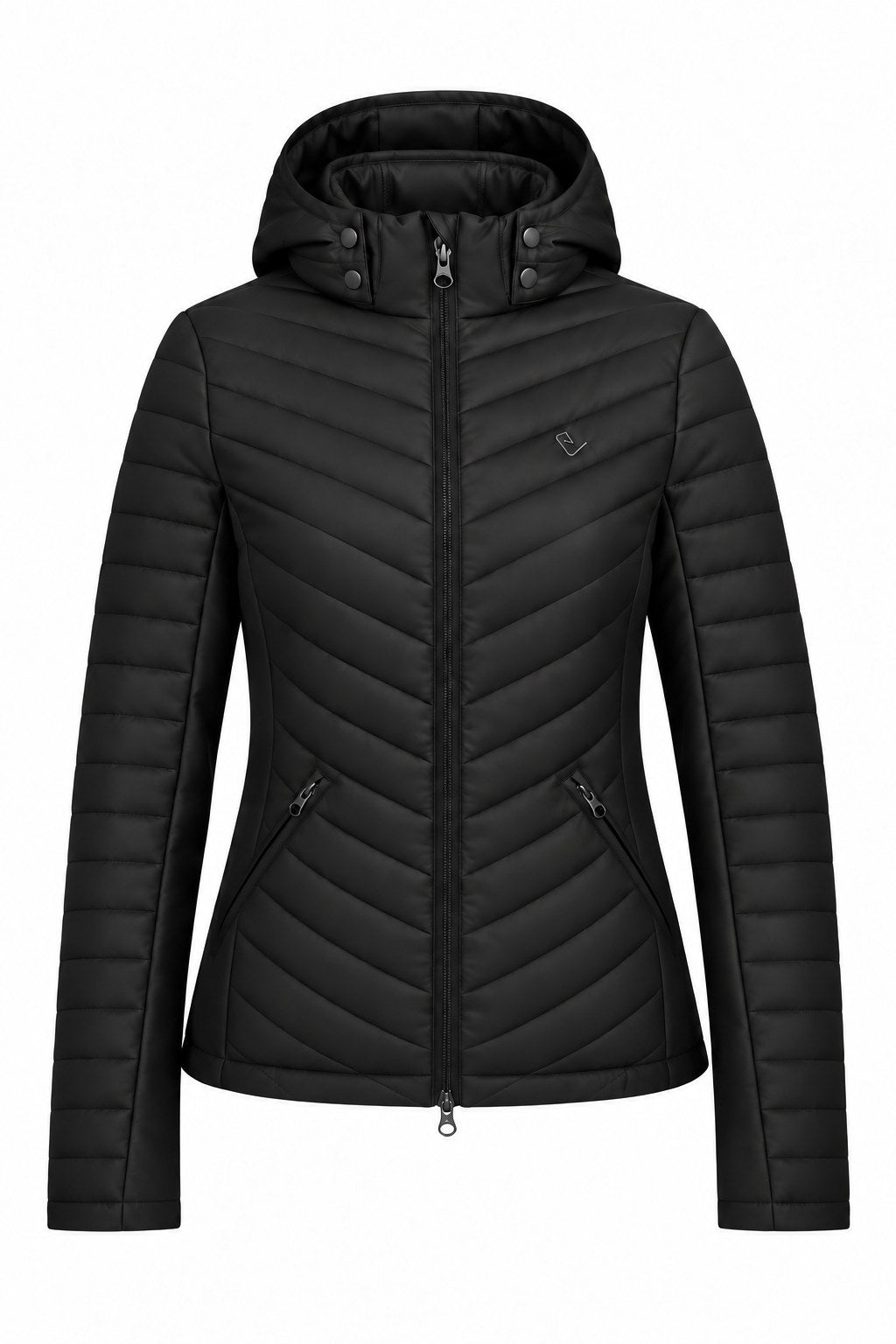 Cassini Steppjacke 2.0 Black – Front, matter plastischer Freisteller