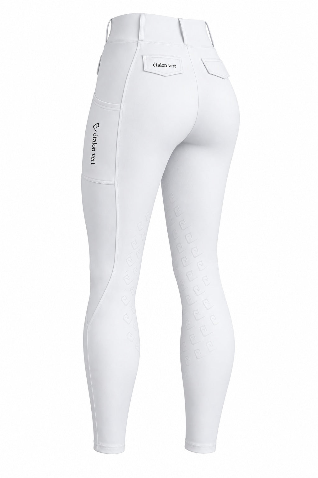 Chacco 2.0 - Turnier-Reitleggings Kniegrip - White Compression – Rückansicht 3/4