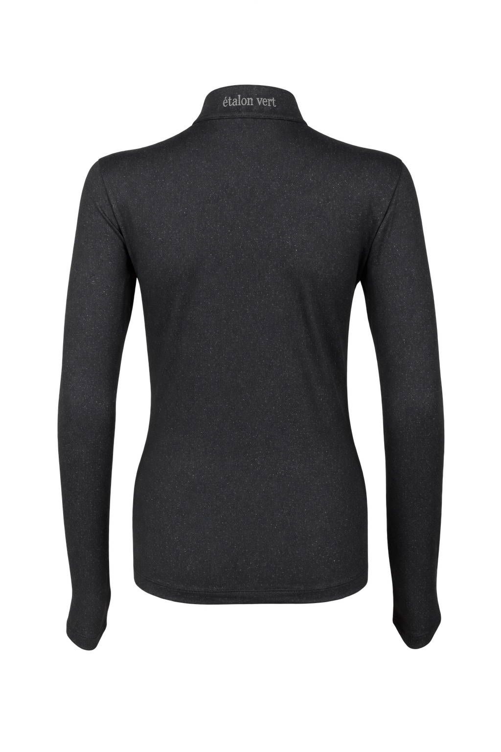 Funktionsshirt Easy Game Black Sparkle – Rückansicht mit mattsilberner Wortmarke