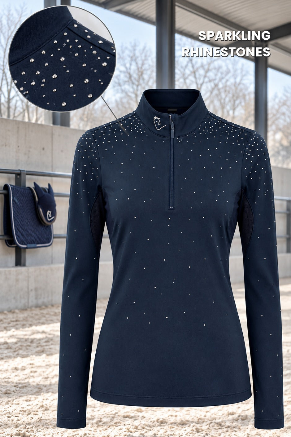 Easy Game Glitter Navy – kreatives Galeriebild zum Glitzerbesatz