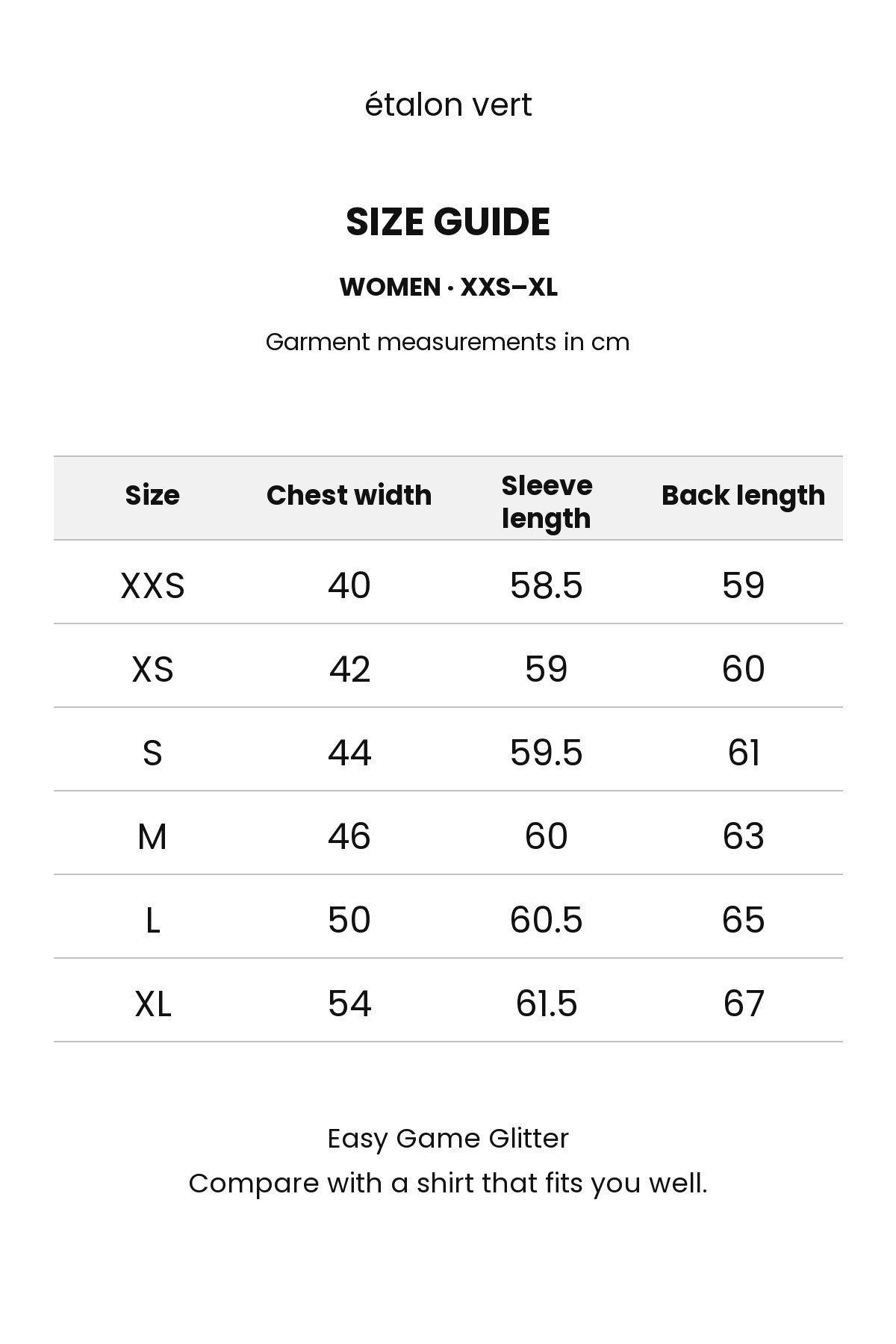 Size chart