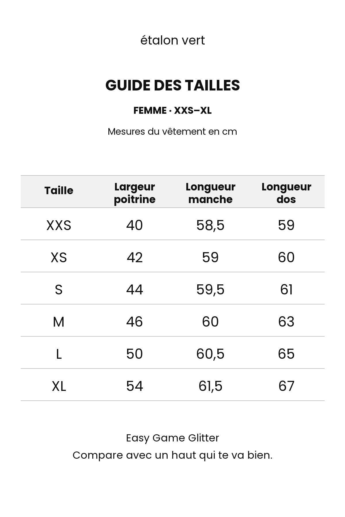 Guide des tailles