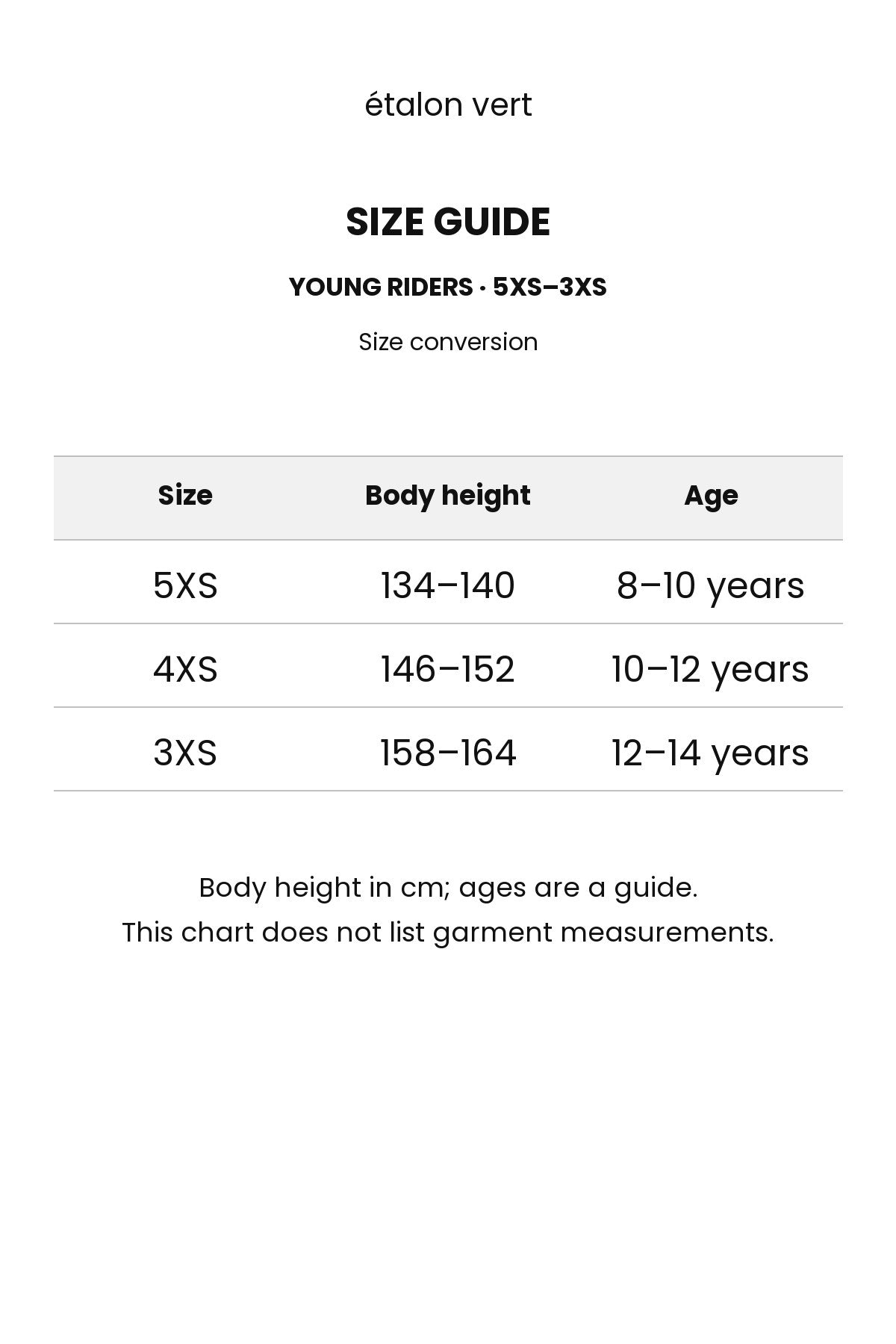 Size chart