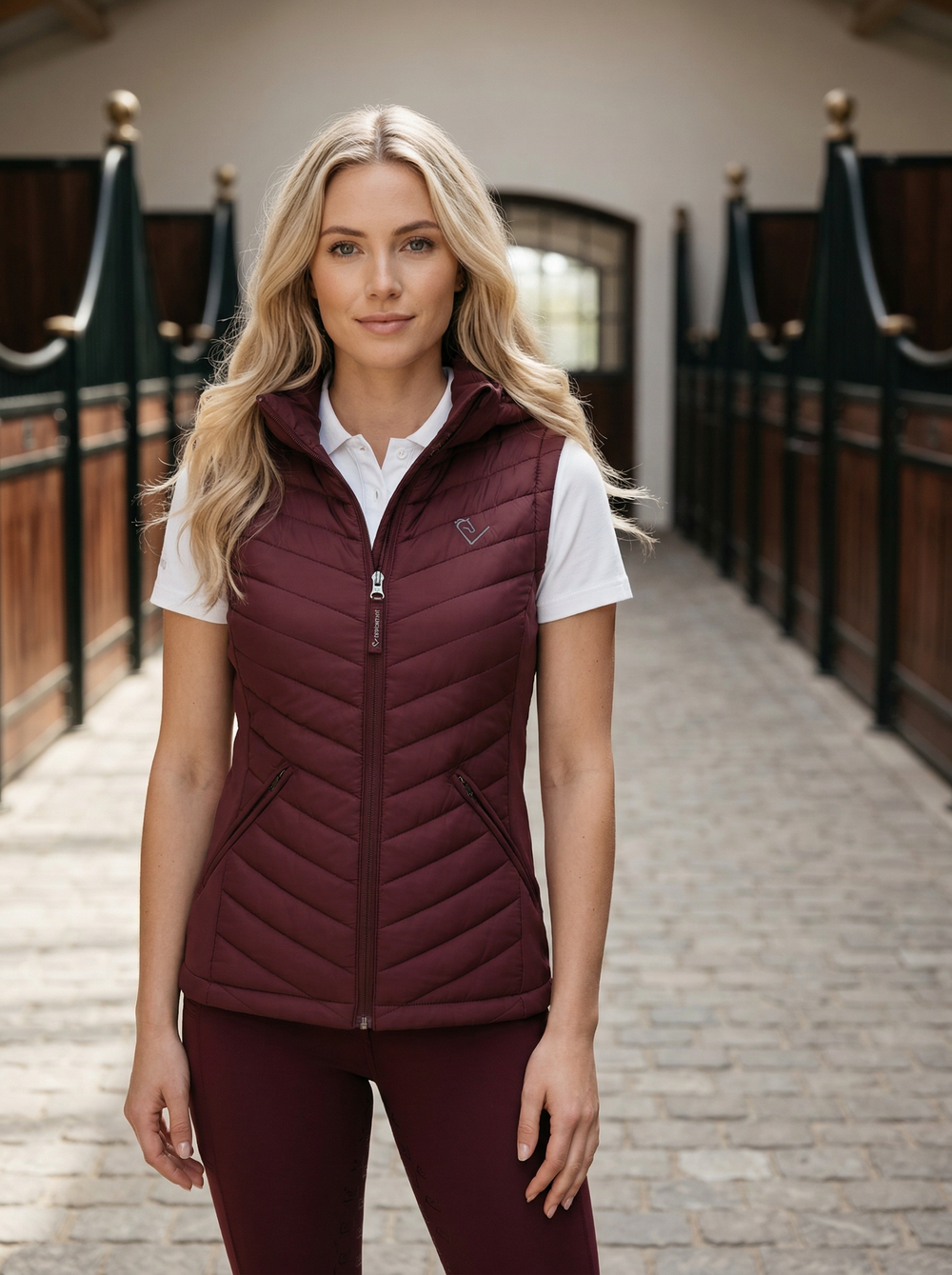 Cassini Quilted Vest - Burgundy