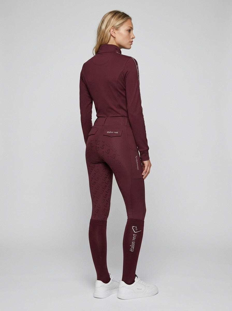 Chacco 2.0 - Legginsy Fullgrip - Burgund