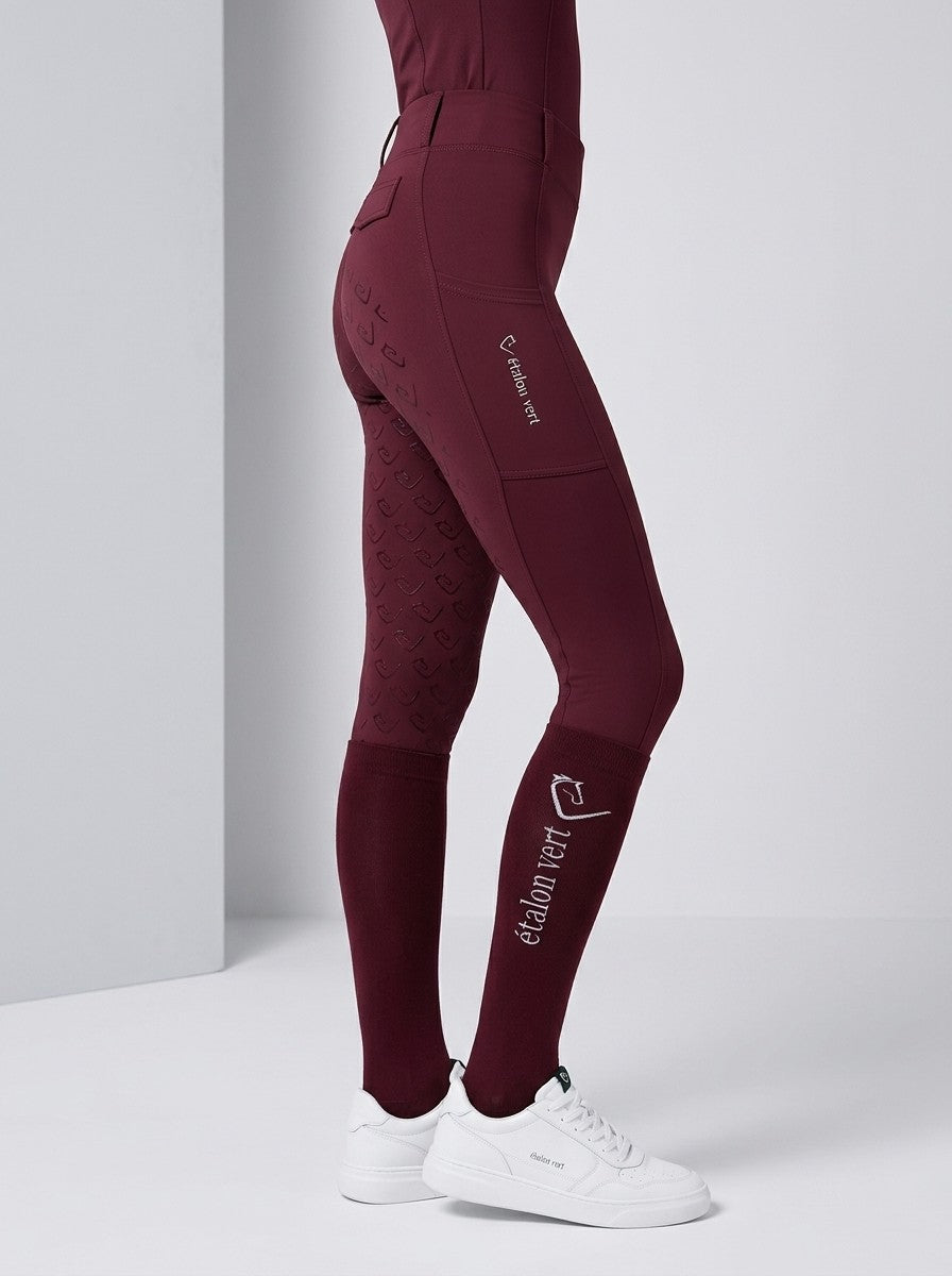 Chacco 2.0 - Legginsy Fullgrip - Burgund