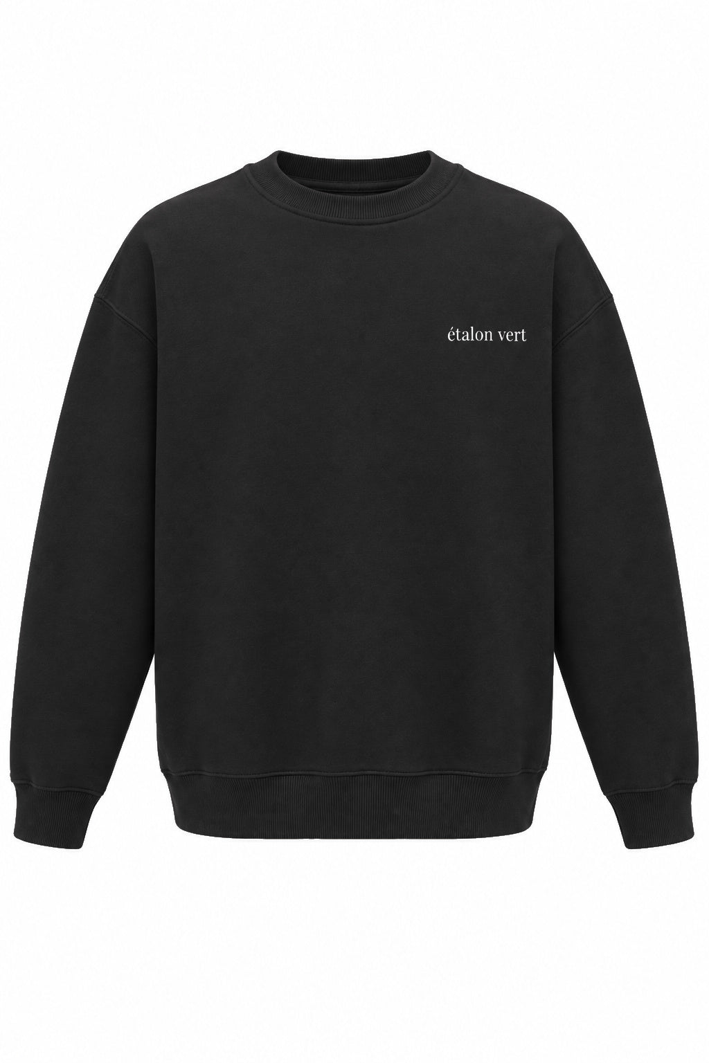étalon vert – ETALON Letters Sweater Black – Vorderansicht