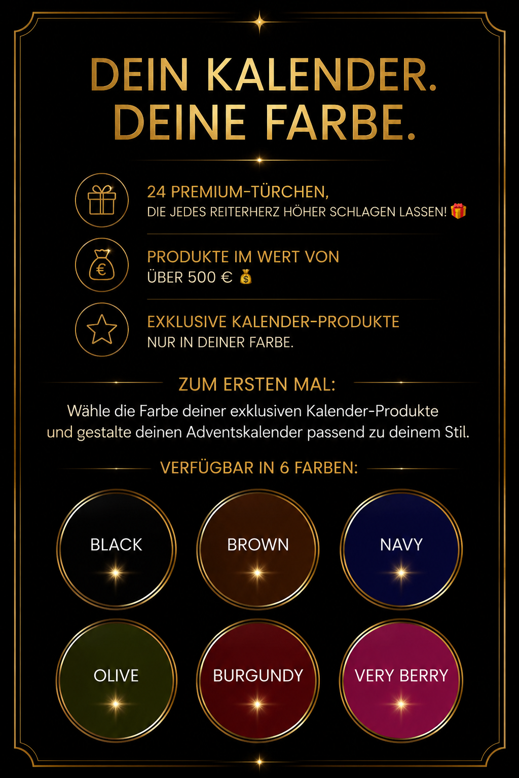 Equestrian Adventskalender für Pferd & Reiter 2026 - Black
