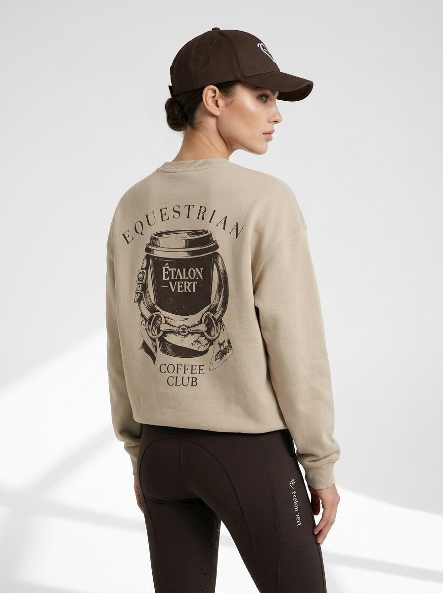 Equestrian Coffee Club Sweater - Coffee