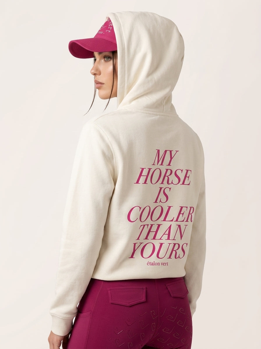 Oversize Fit Hoodie - My Horse is cooler than yours - OFF White