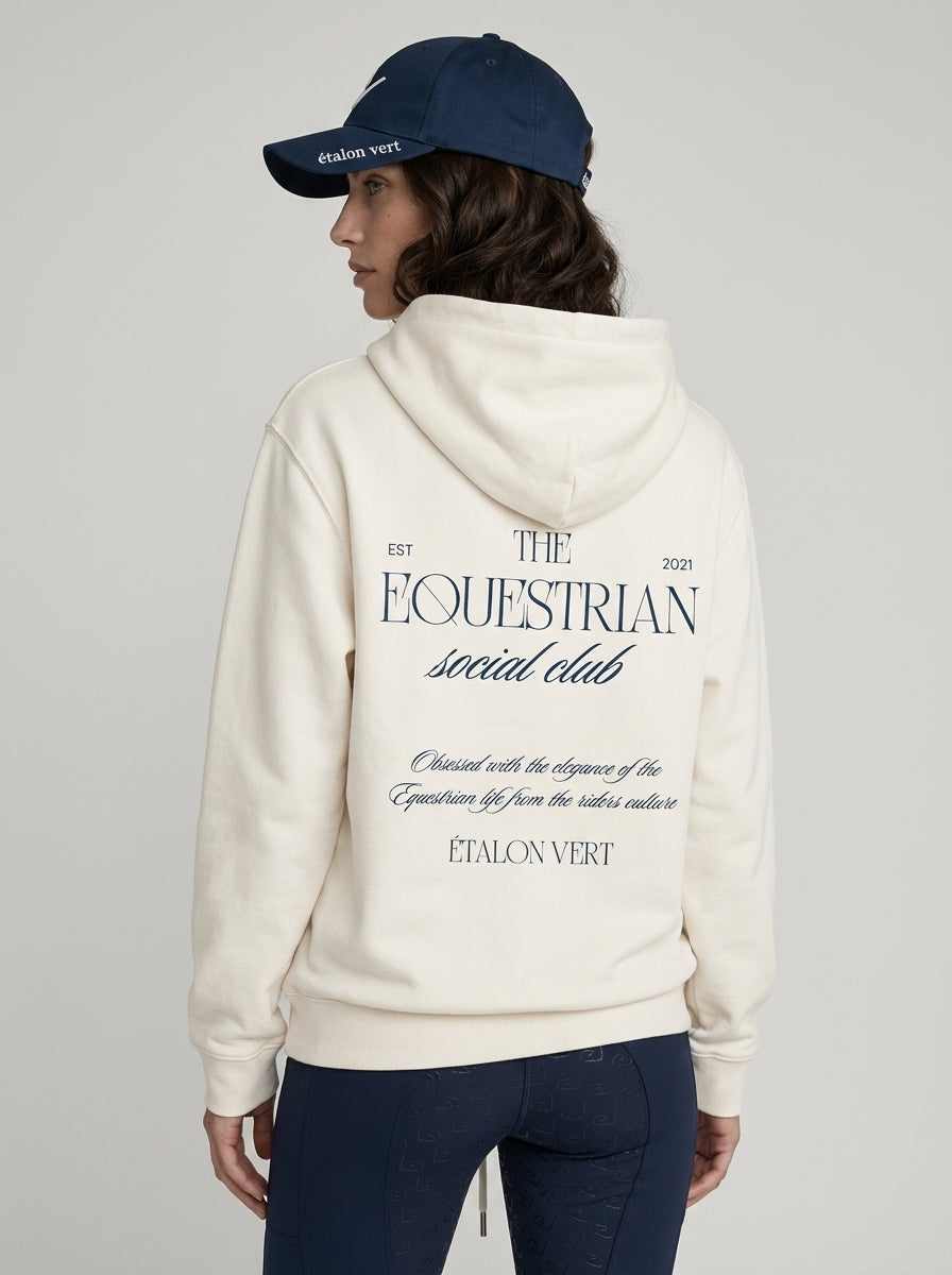 Oversize Fit Hoodie - The Equestrian Social Club - OFF White