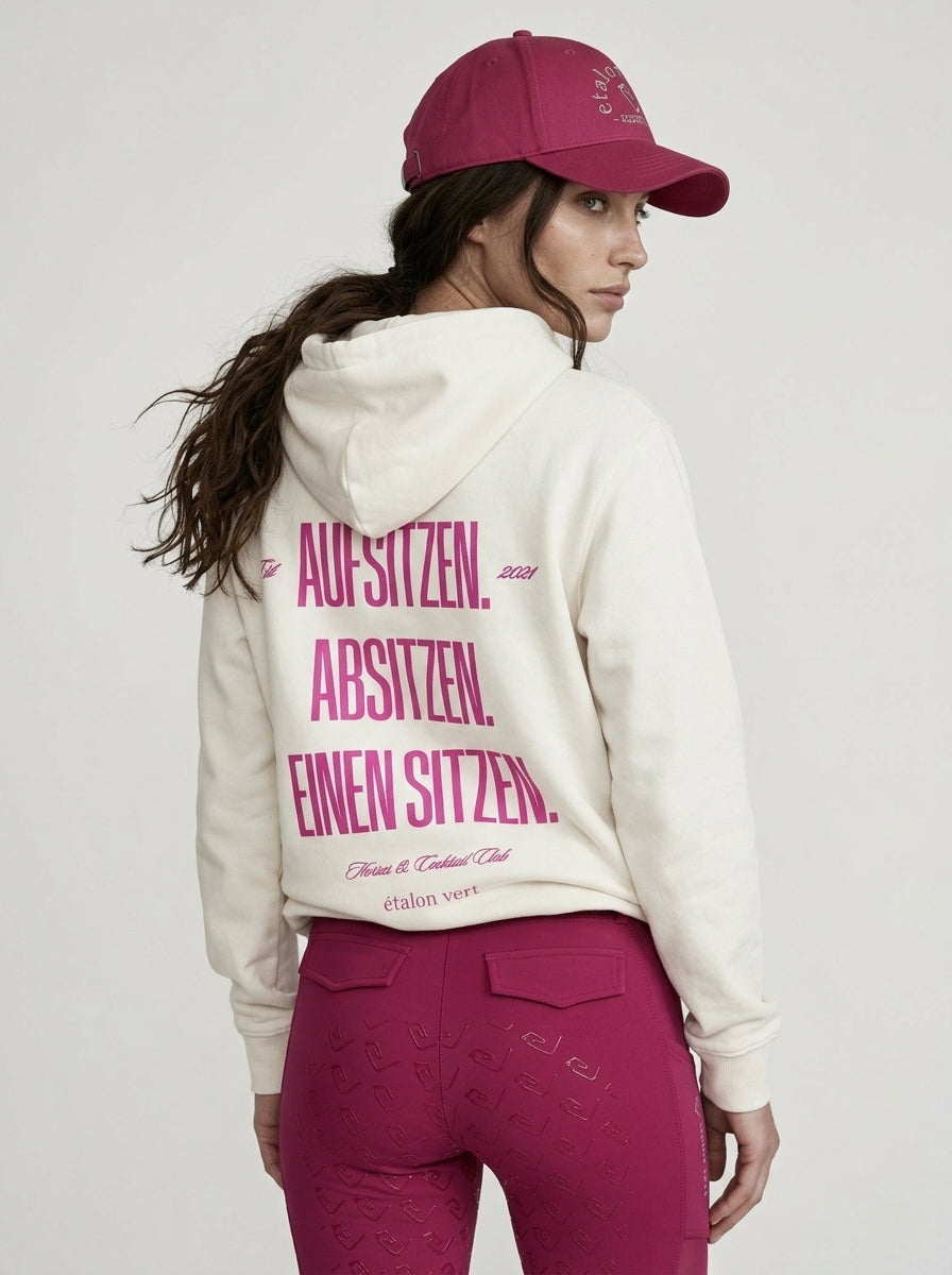 Oversize Fit Hoodie - Aufsitzen. Absitzen. Einen Sitzen. - OFF White