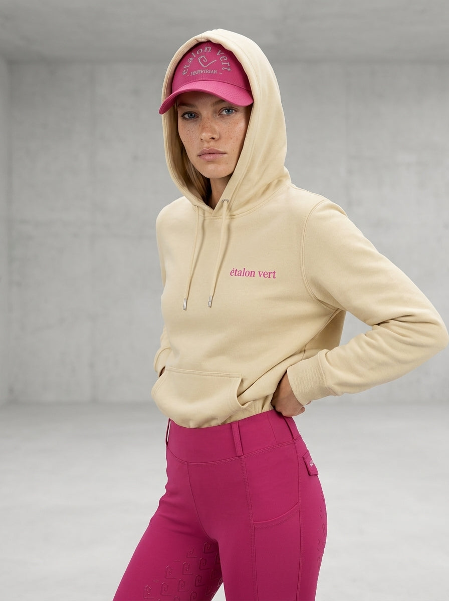 Regular Fit Hoodie - Aufsitzen. Absitzen. Einen Sitzen. - Butter Yellow