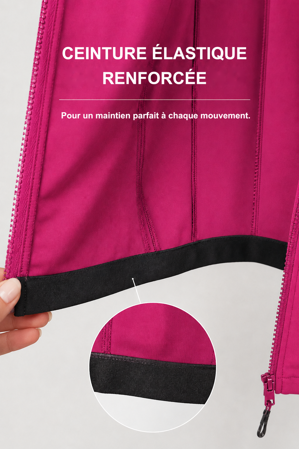 Infographie produit étalon vert : CEINTURE ÉLASTIQUE RENFORCÉE