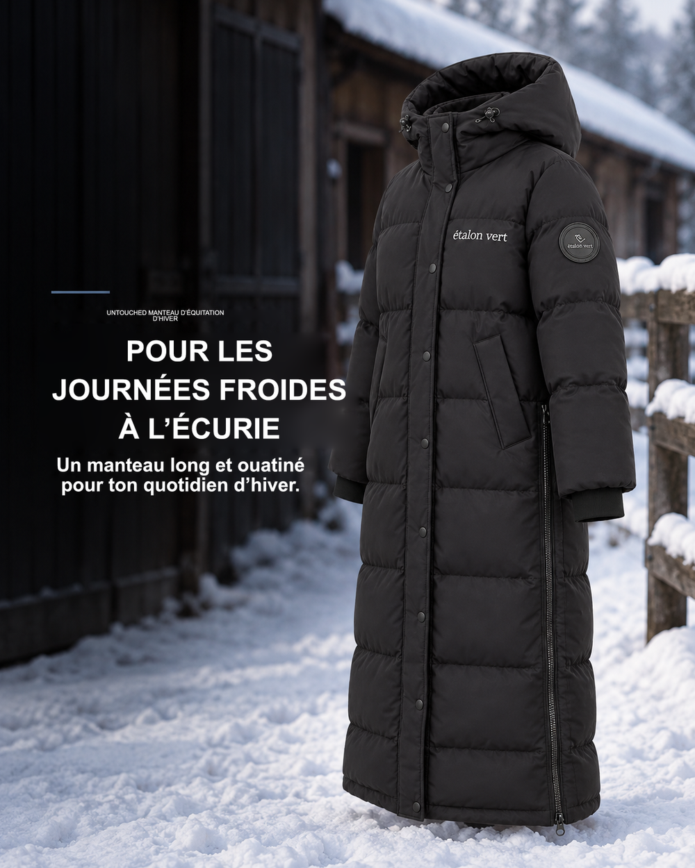 Infographie produit étalon vert : UNTOUCHED MANTEAU D’ÉQUITATION D’HIVER [fr]