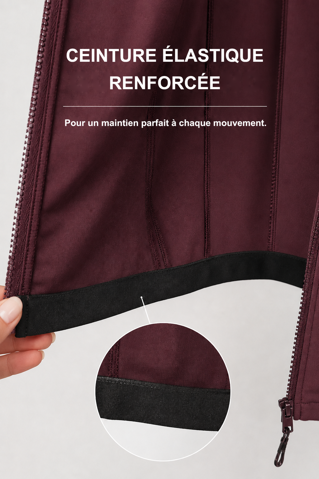 Infographie produit étalon vert : CEINTURE ÉLASTIQUE RENFORCÉE