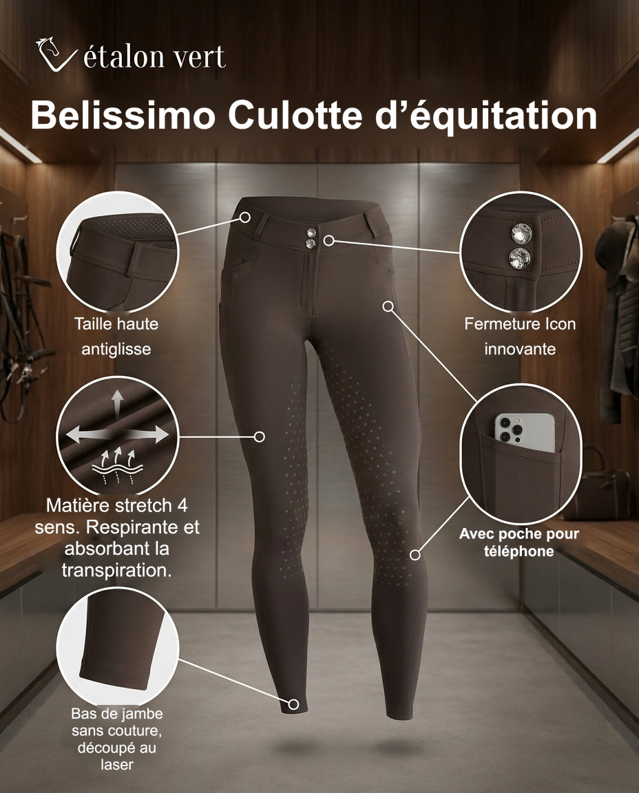 Infographie produit étalon vert : Belissimo Culotte d’équitation [fr]