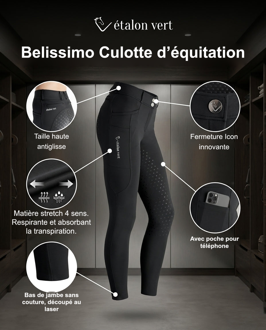 Infographie produit étalon vert : Belissimo Culotte d’équitation [fr]