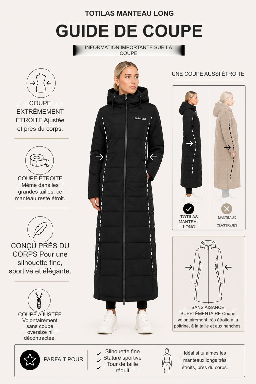 Infographie produit étalon vert : TOTILAS MANTEAU LONG [fr]