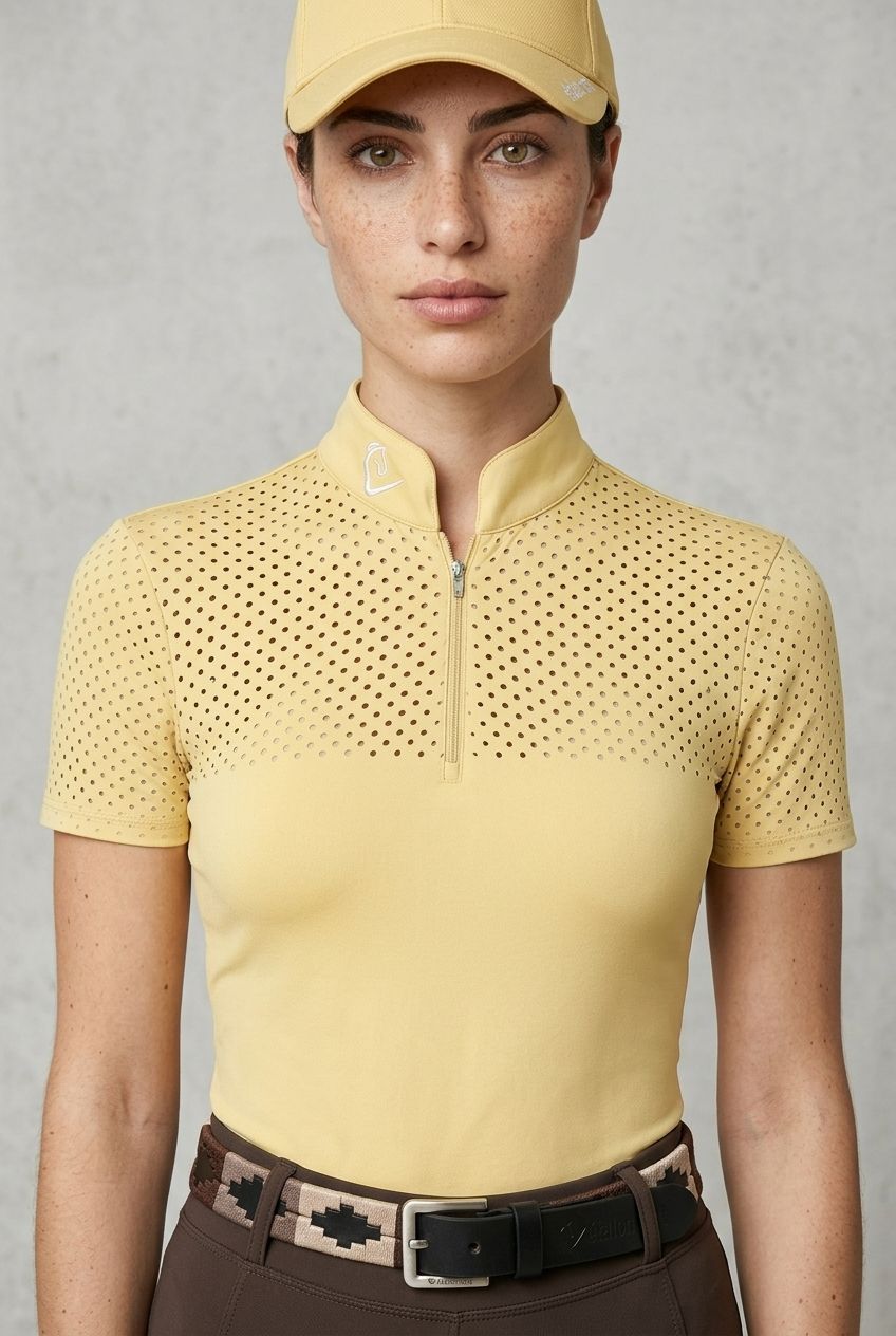 Star Gold Short-Sleeve Perforated Performance Shirt - Butter Yellow