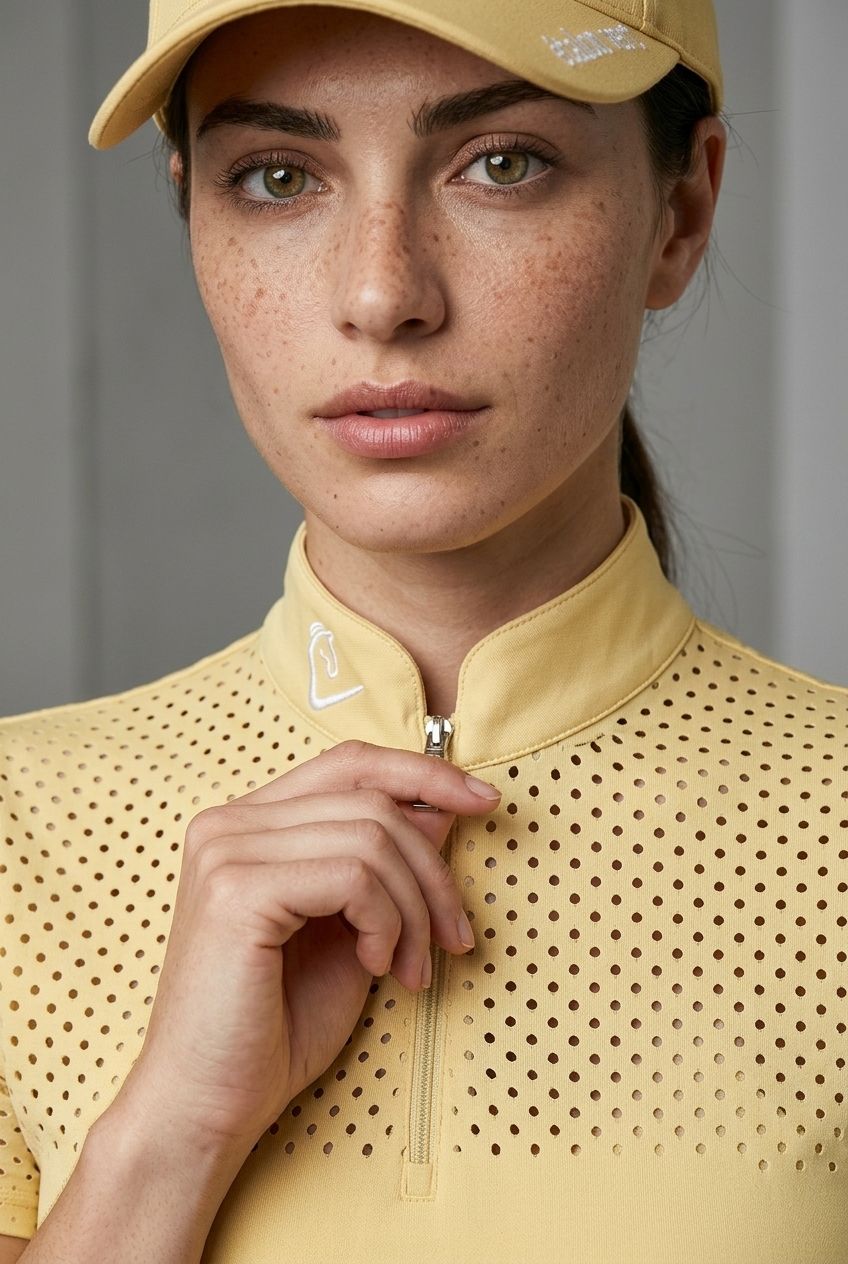 Star Gold Short-Sleeve Perforated Performance Shirt - Butter Yellow