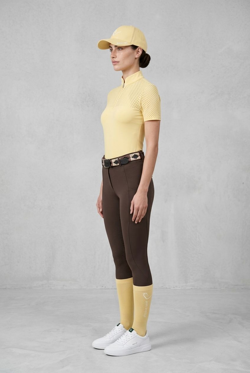 Star Gold Short-Sleeve Perforated Performance Shirt - Butter Yellow