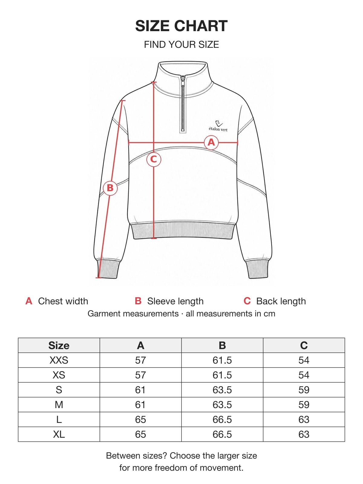 Size chart