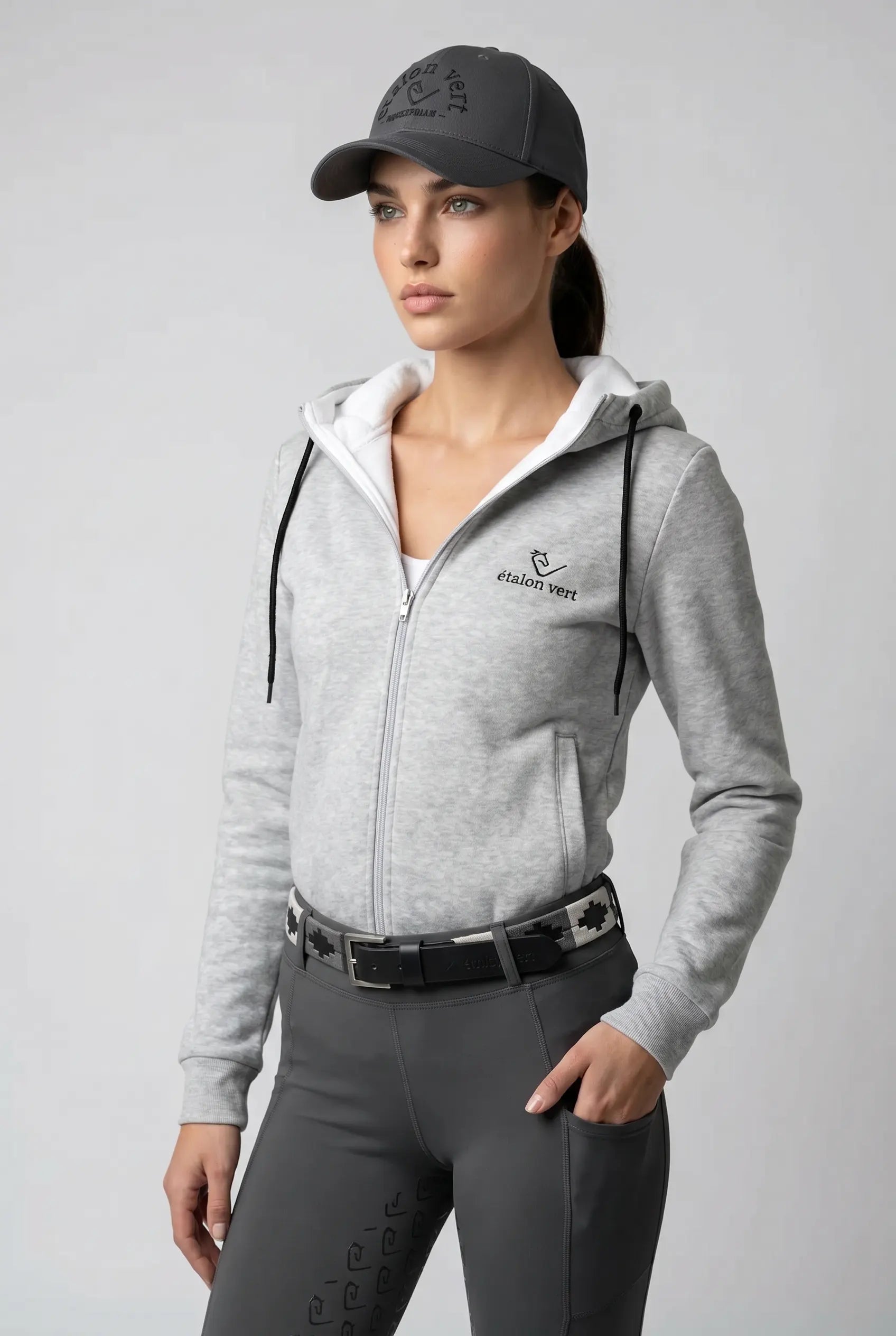 Sweat à capuche zippé Carthago - Gris Mélange