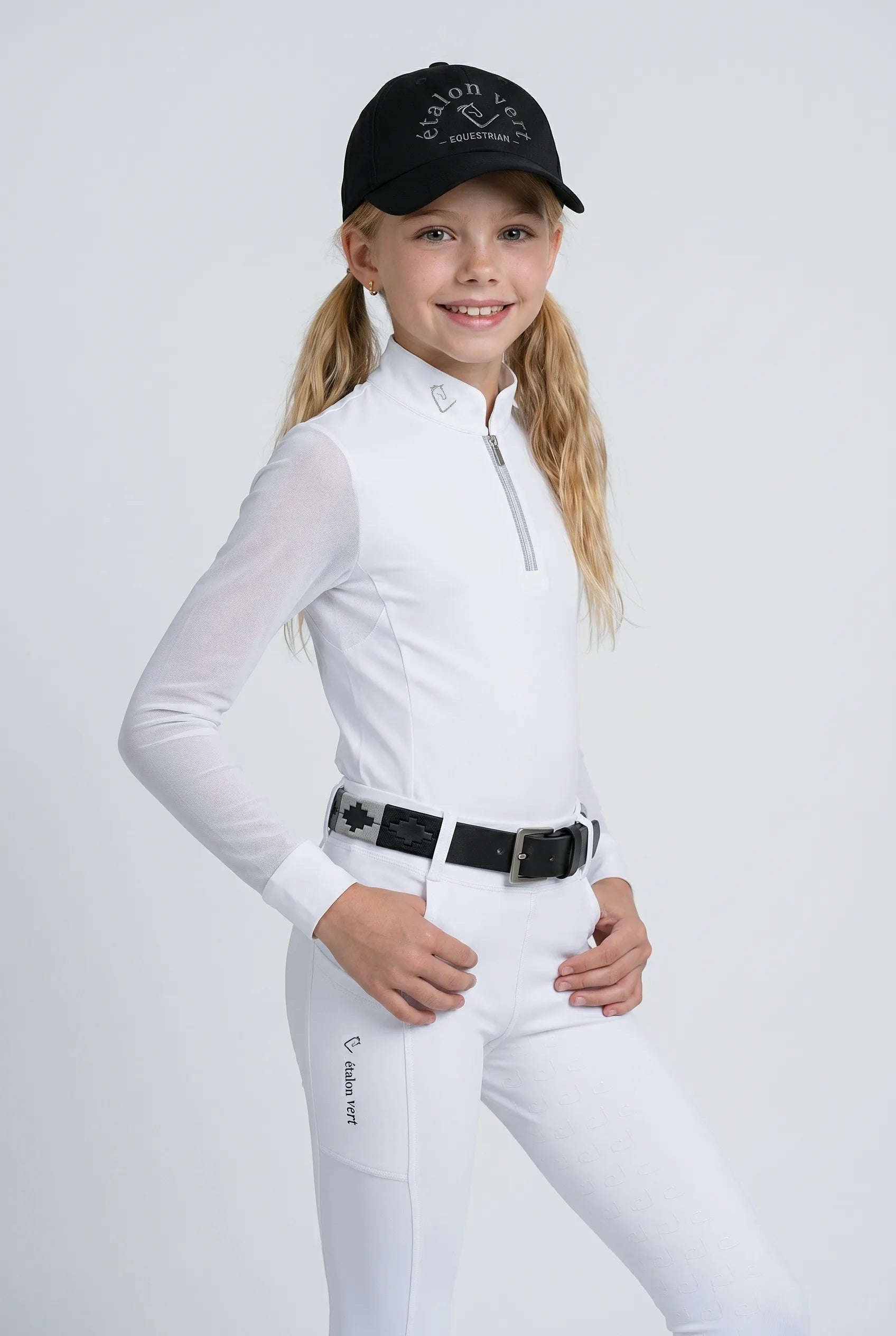 Balou Turniershirt Langarm Young Riders - Glitter Edition - White