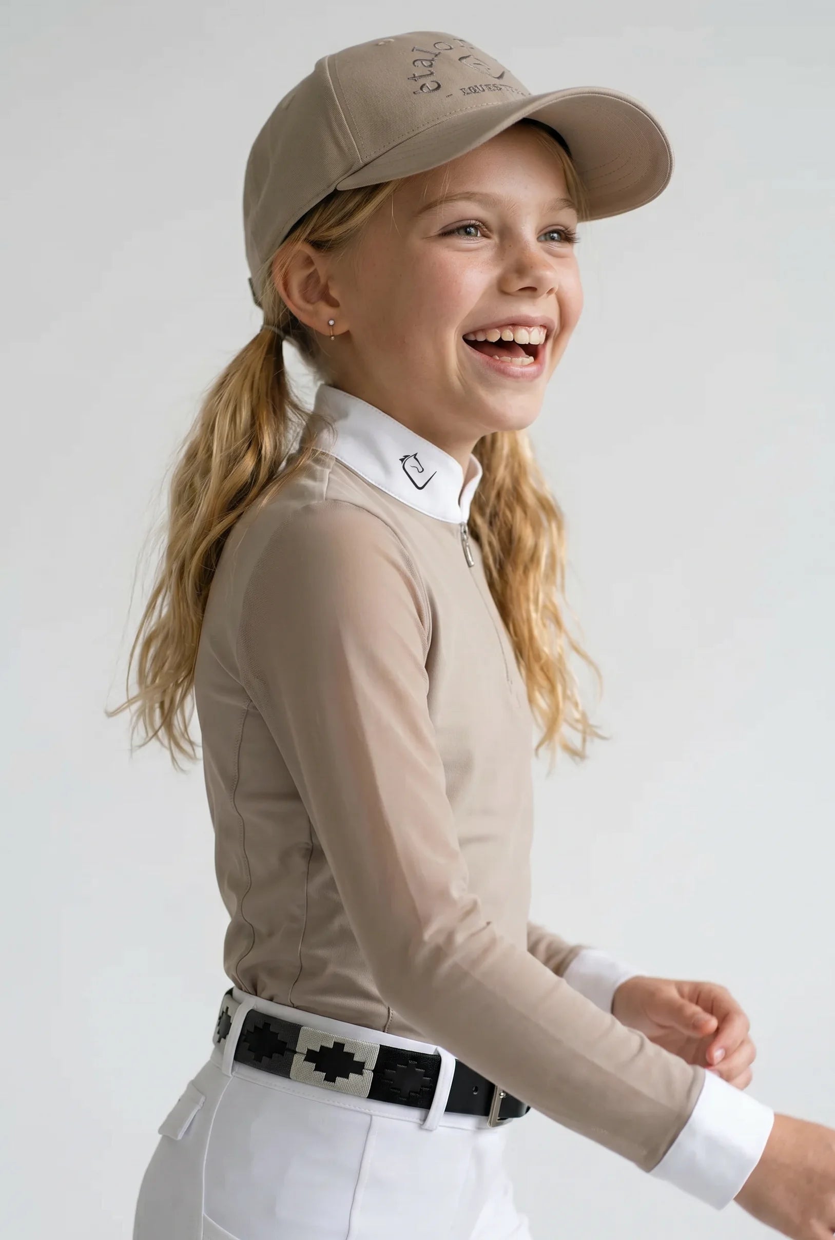 Koszulka turniejowa Balou z długim rękawem Young Riders - beżowa