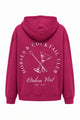 horses-cocktail – Hoodie Very Berry, Rückenansicht mit großem weißem Druck