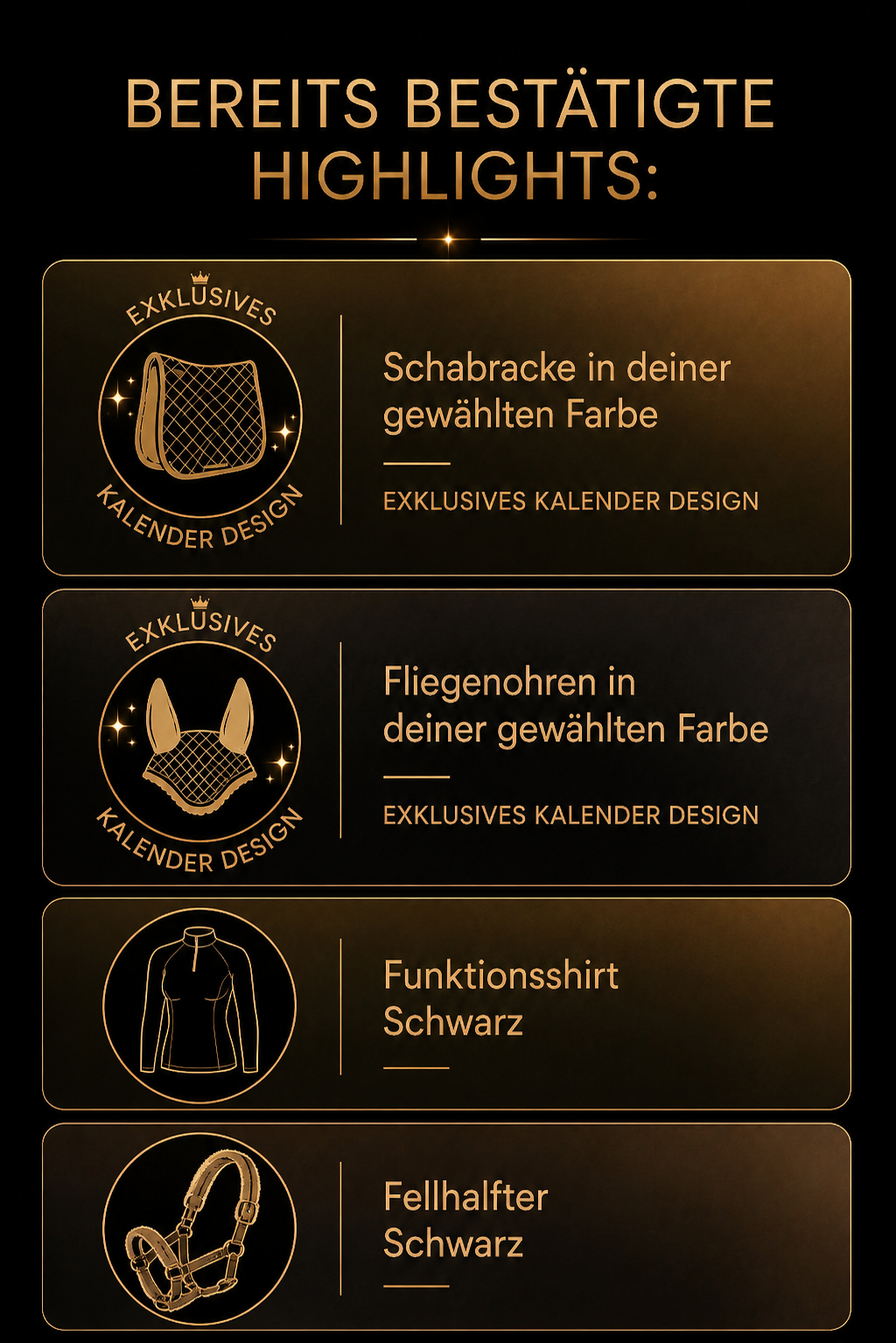 Equestrian Adventskalender für Pferd & Reiter 2026 - Black