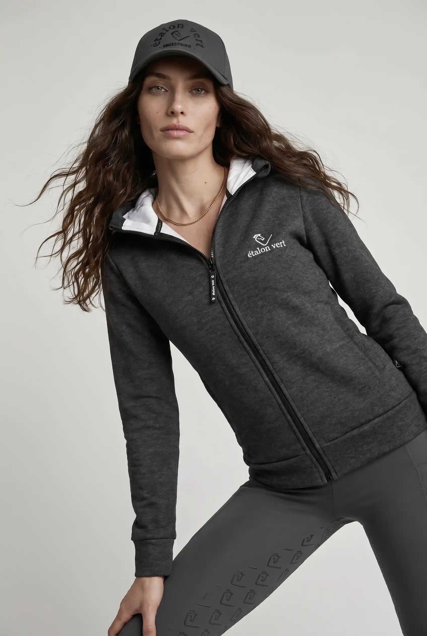 Sweat à capuche zippé Carthago - Anthracite