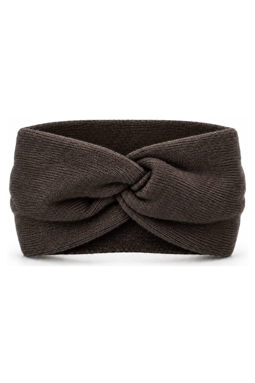 étalon vert Knotenstirnband chocolate-brown, Frontalansicht mit mittigem Knoten, KI-Produktvisualisierung