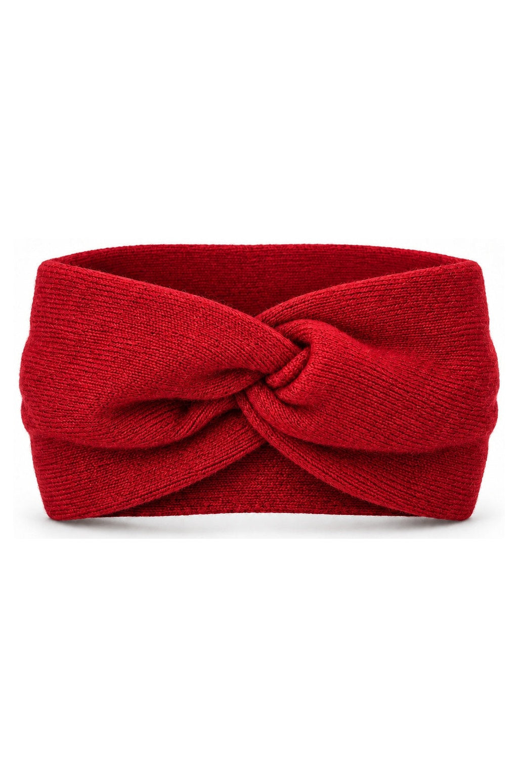 étalon vert Knotenstirnband red, Frontalansicht mit mittigem Knoten, KI-Produktvisualisierung