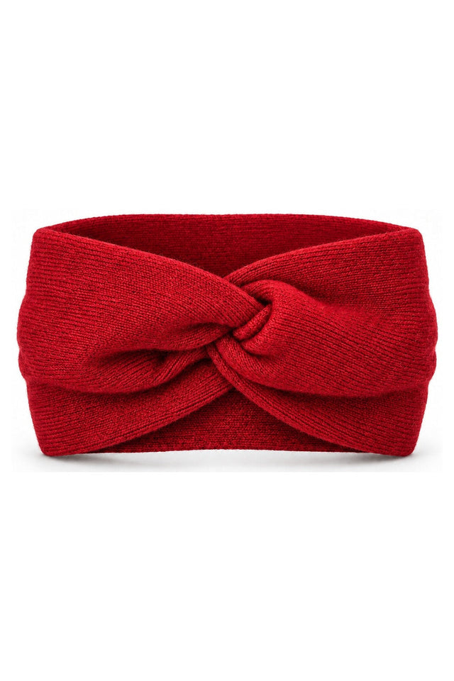 étalon vert Knotenstirnband red, Frontalansicht mit mittigem Knoten, KI-Produktvisualisierung