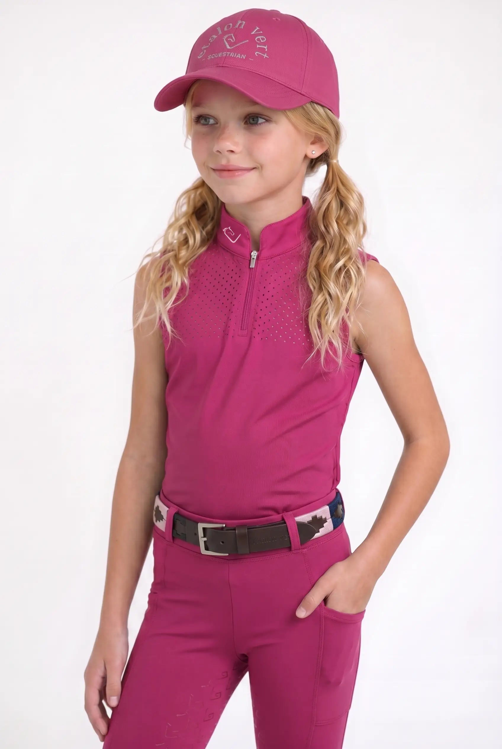 Funktionsshirt Star Gold Young Riders Sleeveless perforiert - Very Berry