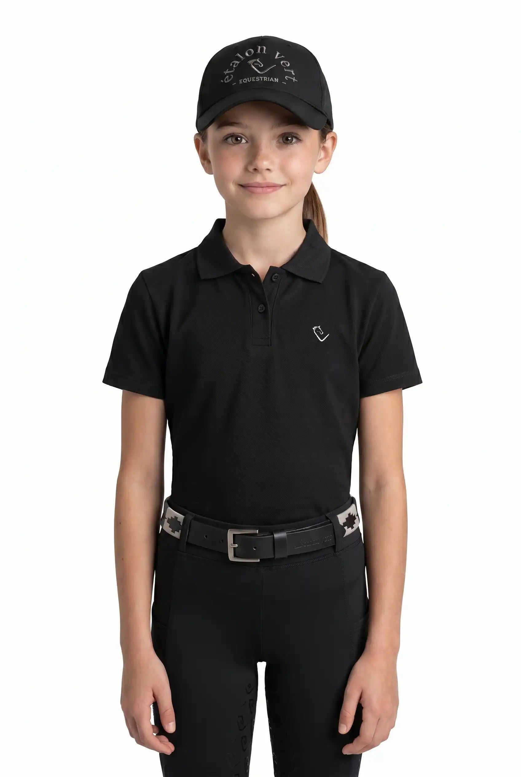 Polo Sandro Hit 2.0 Young Riders manches courtes - Noir