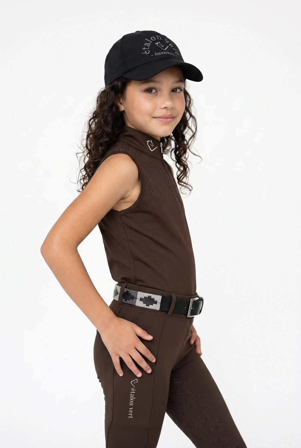 Star Gold Young Riders Sleeveless perforated functional shirt - Brown