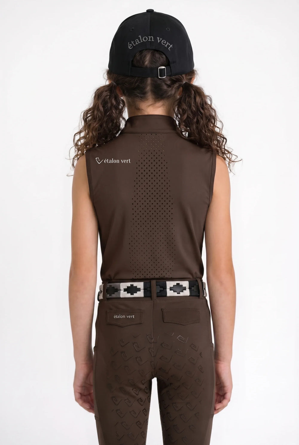Star Gold Young Riders Sleeveless perforated functional shirt - Brown