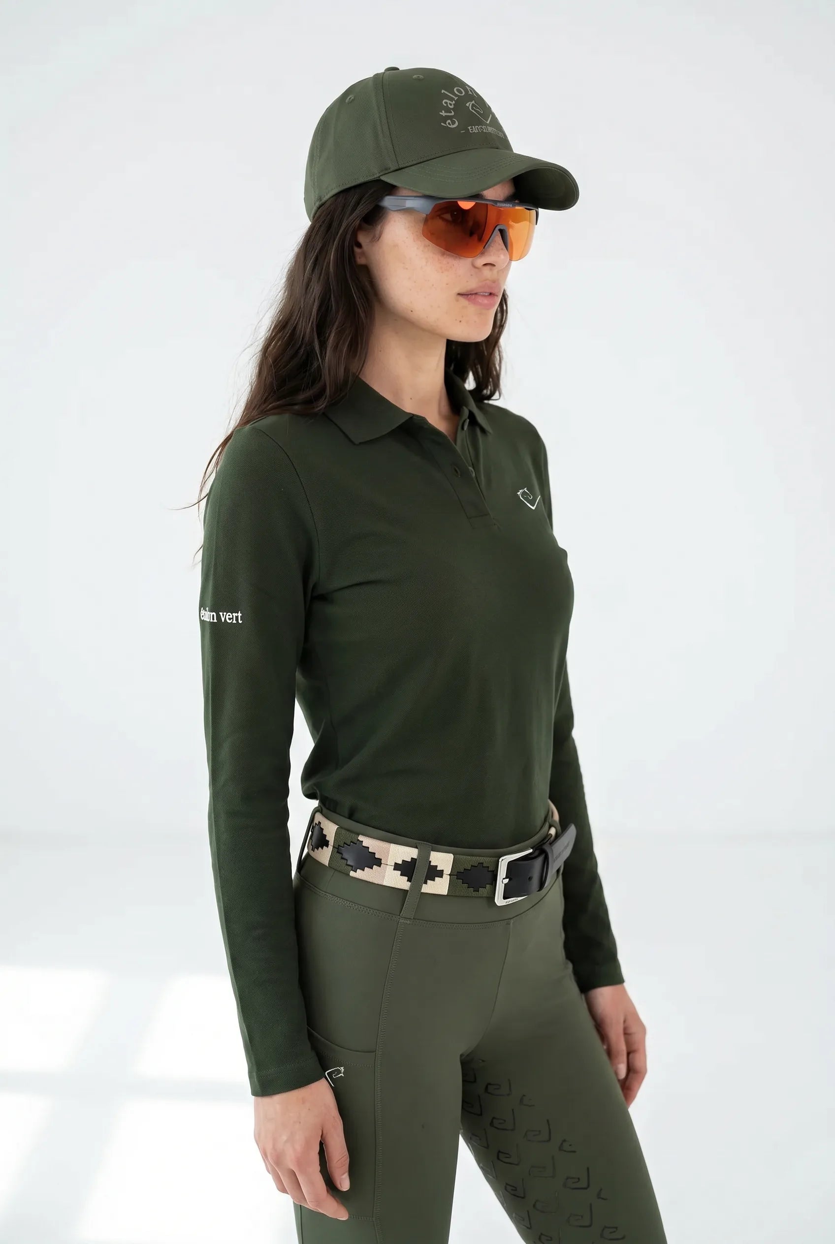 Polo shirt Sandro Hit 2.0 long sleeve - olive