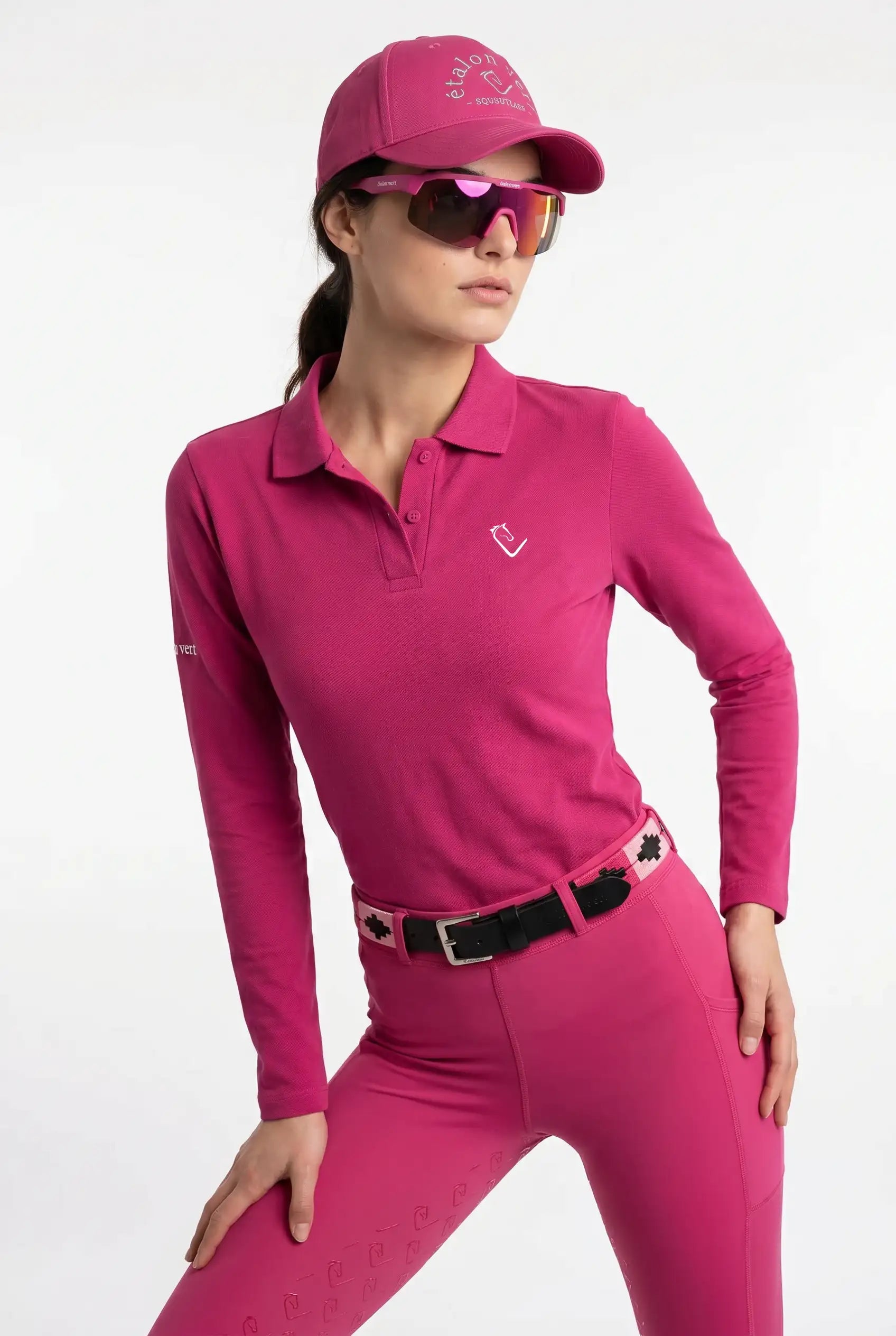 Polo shirt Sandro Hit 2.0 long sleeve - Very Berry