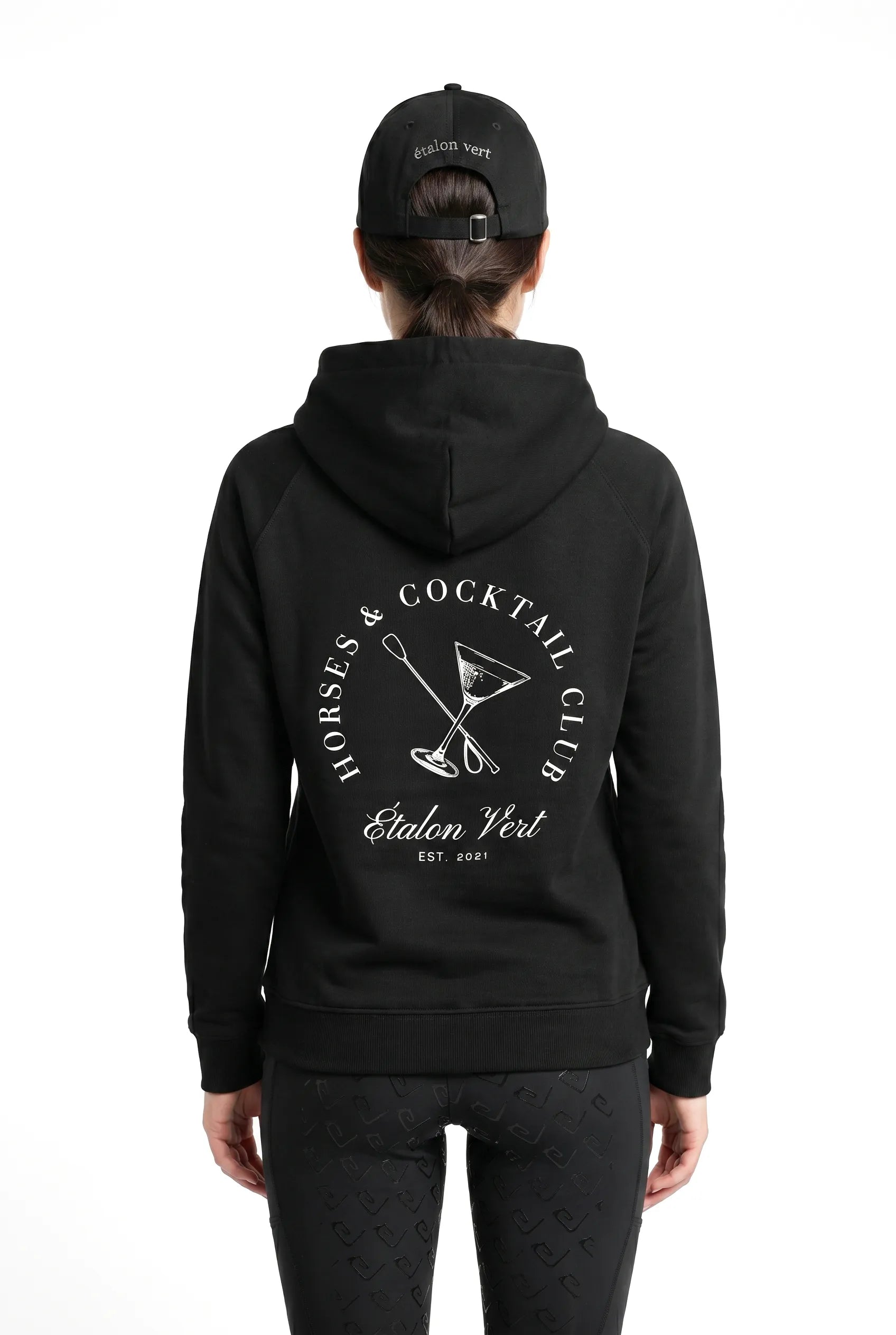 Quaterback 2.0 Normal Fit Hoodie - Horses & Cocktail - Black