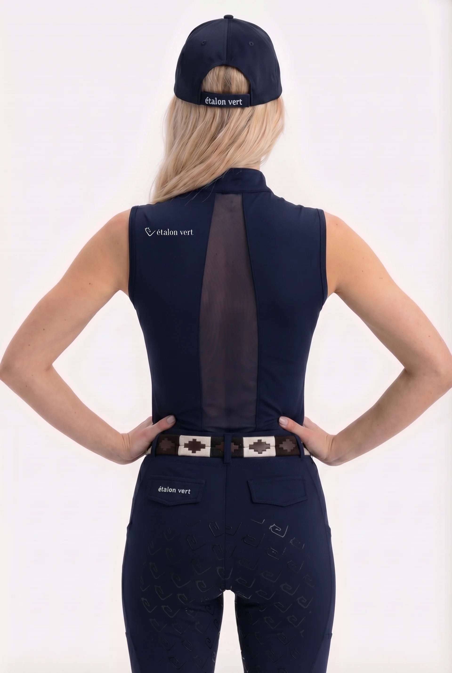 Star Gold Sleeveless Mesh - Navy