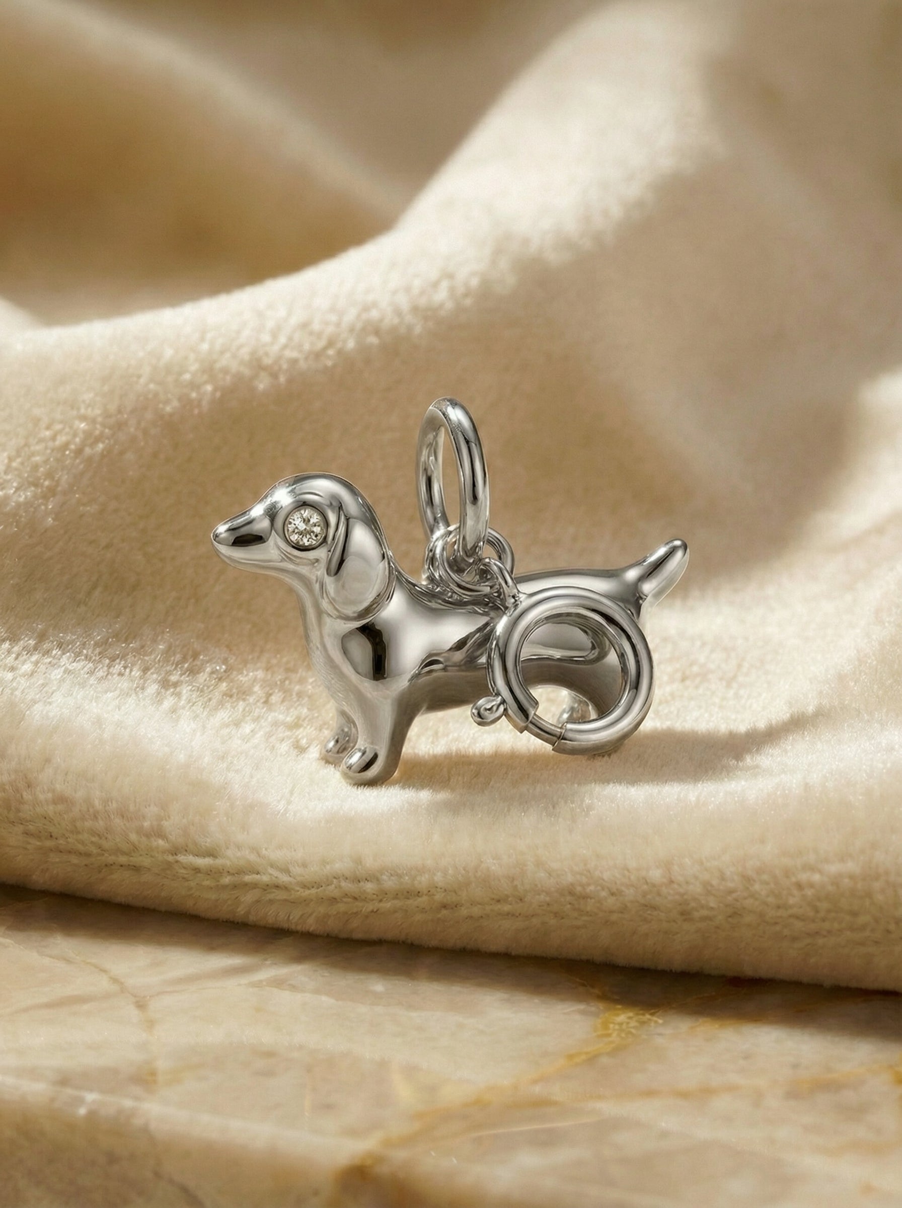 Armband - Charm - Dackel - Silber