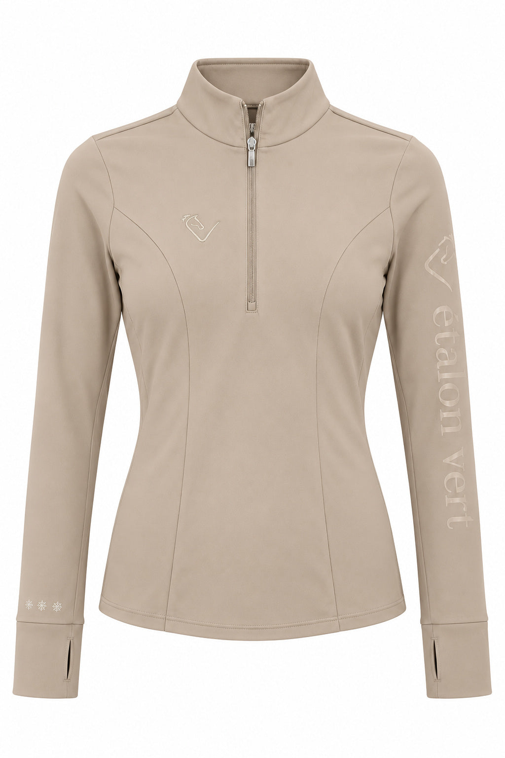 Snowball Thermo Langarmshirt – Beige, Vorderansicht