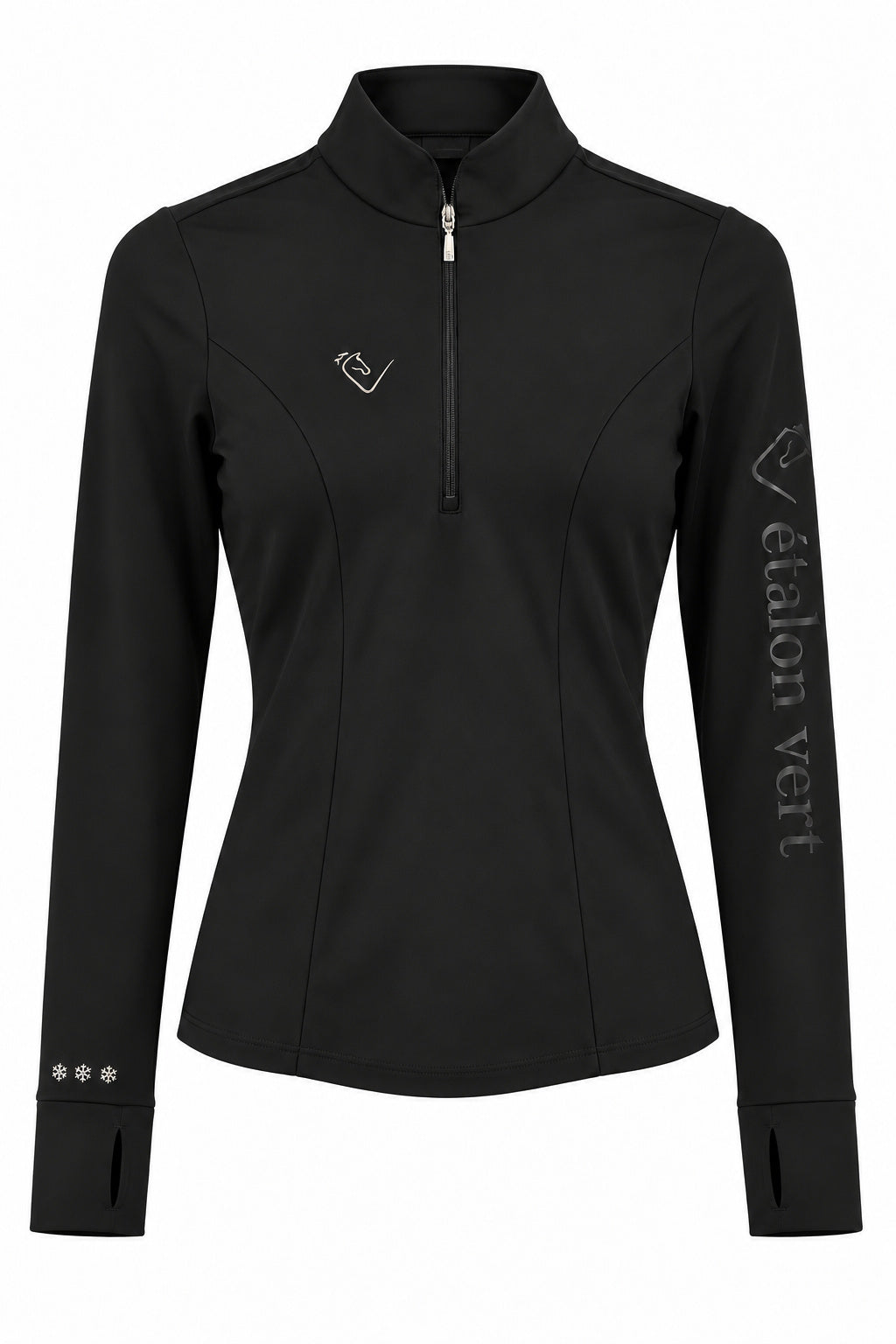 Snowball Thermo Langarmshirt – Black, Vorderansicht
